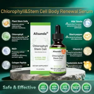 Alisanda® 𝖢𝗁𝗅𝗈𝗋𝗈𝗉𝗁𝗒𝗅𝗅 & 𝑆𝑡𝑒𝑚 𝐶𝑒𝑙𝑙 𝖻𝗈𝖽𝗒 𝗋𝖾𝗇𝖾𝗐𝖺𝗅 𝗌𝖾𝗋𝗎𝗆（𝐿𝑖𝑓𝑡 & 𝐹𝑖𝑟𝑚 𝑆𝑎𝑔𝑔𝑖𝑛𝑔 𝑆𝑘𝑖𝑛 & 𝑅𝑒𝑑𝑢𝑐𝑒 𝑊𝑟𝑖𝑛𝑘𝑙𝑒 𝐹𝑜𝑟𝑚𝑎𝑡𝑖𝑜𝑛