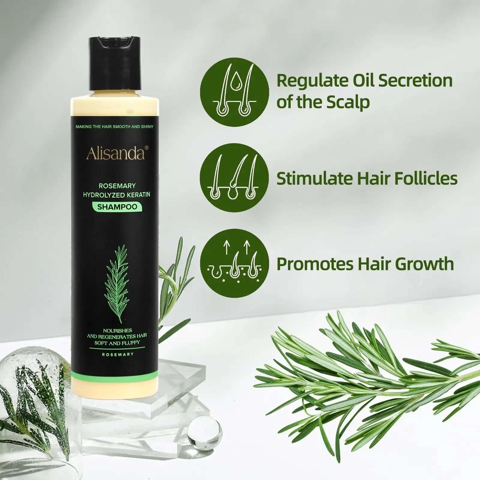 🔥LAST DAY 70% OFF - 🎅Alisanda® Organic Rosemary Hair Growth Shampoo