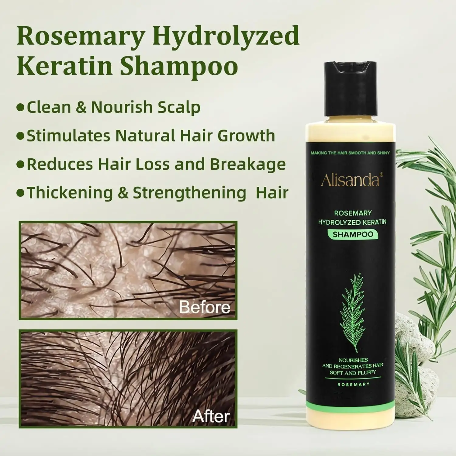 🔥LAST DAY 70% OFF - 🎅Alisanda® Organic Rosemary Hair Growth Shampoo
