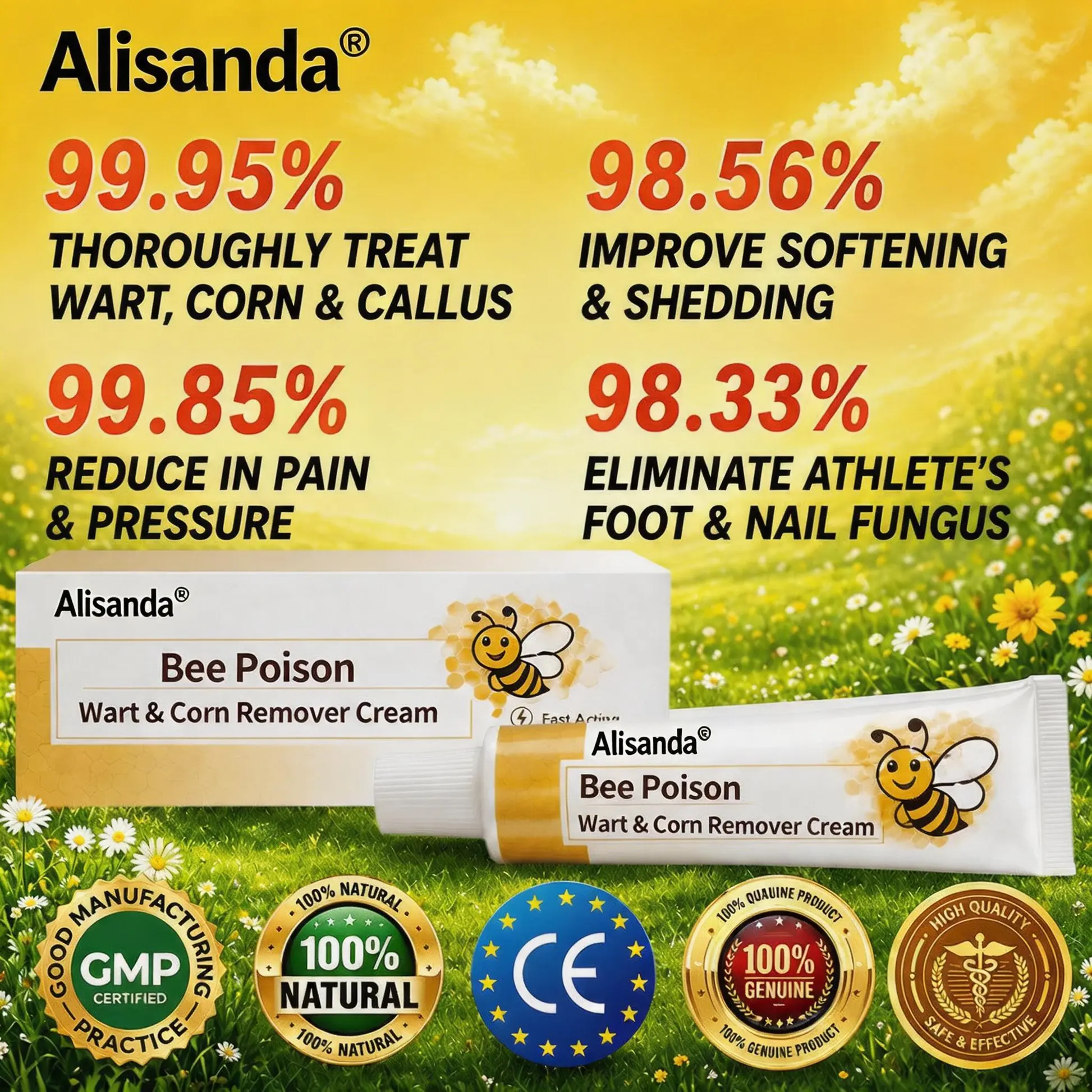 👨⚕️Alisanda®Bee Poison Wart & Corn Remover Cream⚡