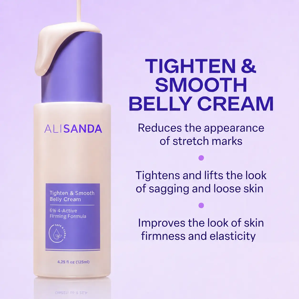 💜 ALISANDA Tighten & Smooth Belly Cream – Firming, Stretch Mark & Loose Skin Care ✨