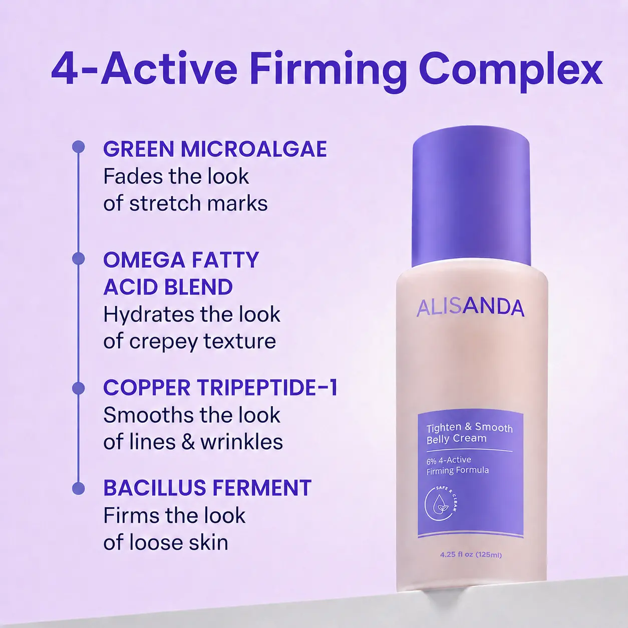💜 ALISANDA Tighten & Smooth Belly Cream – Firming, Stretch Mark & Loose Skin Care ✨