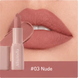 Alisanda Serum Lipstick – Satin & Matte Lip Color with Hyaluronic Acid, Oil-Blend Formula, 8H Moisture