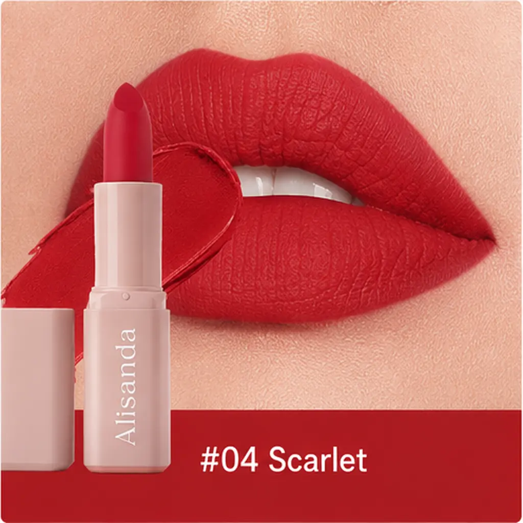 Alisanda Serum Lipstick – Satin & Matte Lip Color with Hyaluronic Acid, Oil-Blend Formula, 8H Moisture