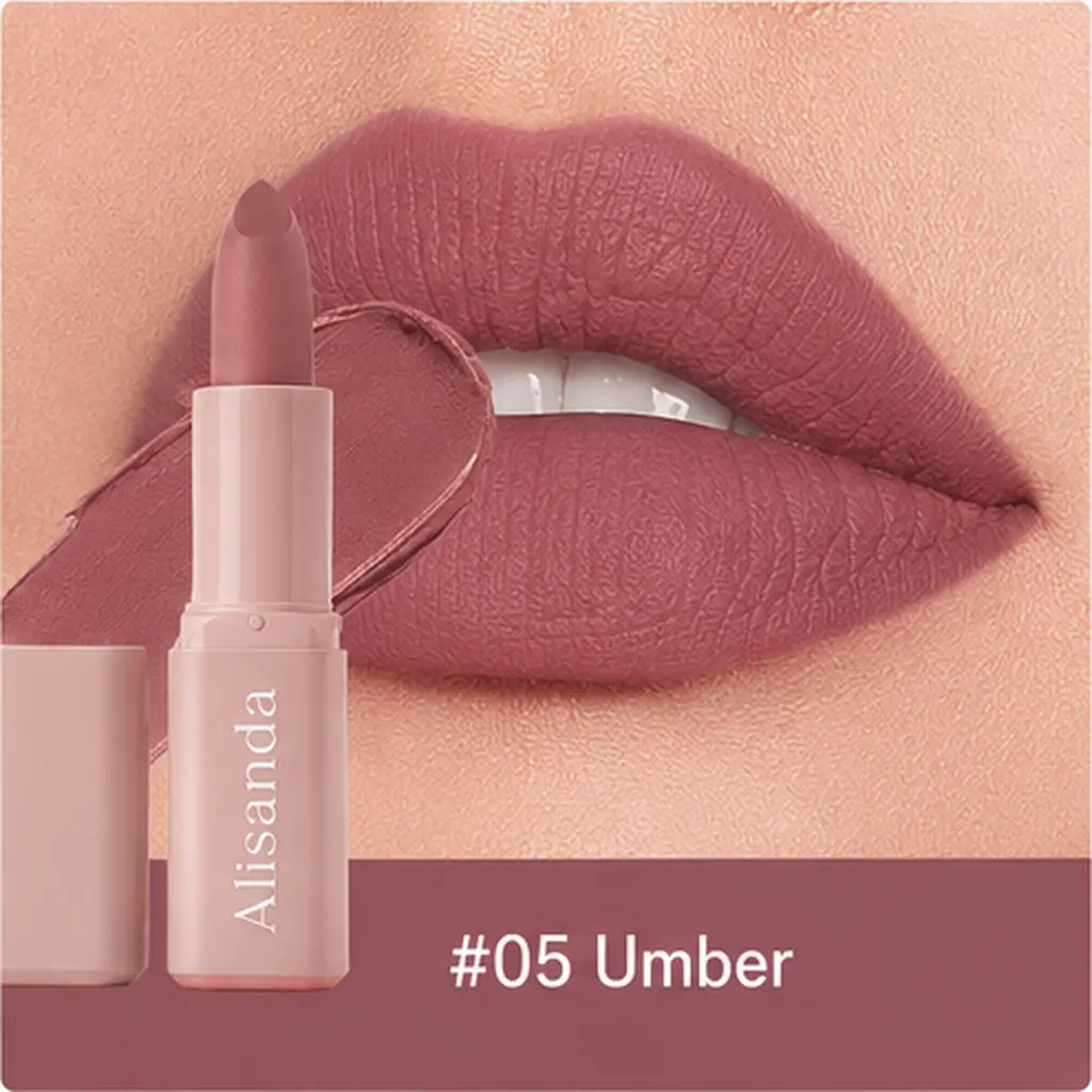 Alisanda Serum Lipstick – Satin & Matte Lip Color with Hyaluronic Acid, Oil-Blend Formula, 8H Moisture