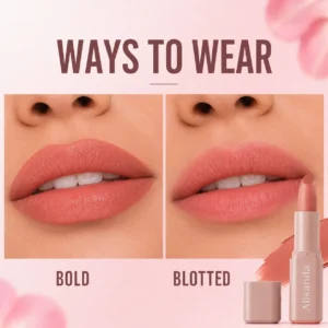 Alisanda Serum Lipstick – Satin & Matte Lip Color with Hyaluronic Acid, Oil-Blend Formula, 8H Moisture