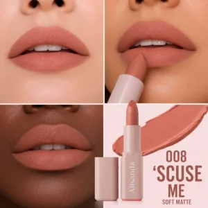 Alisanda Serum Lipstick – Satin & Matte Lip Color with Hyaluronic Acid, Oil-Blend Formula, 8H Moisture