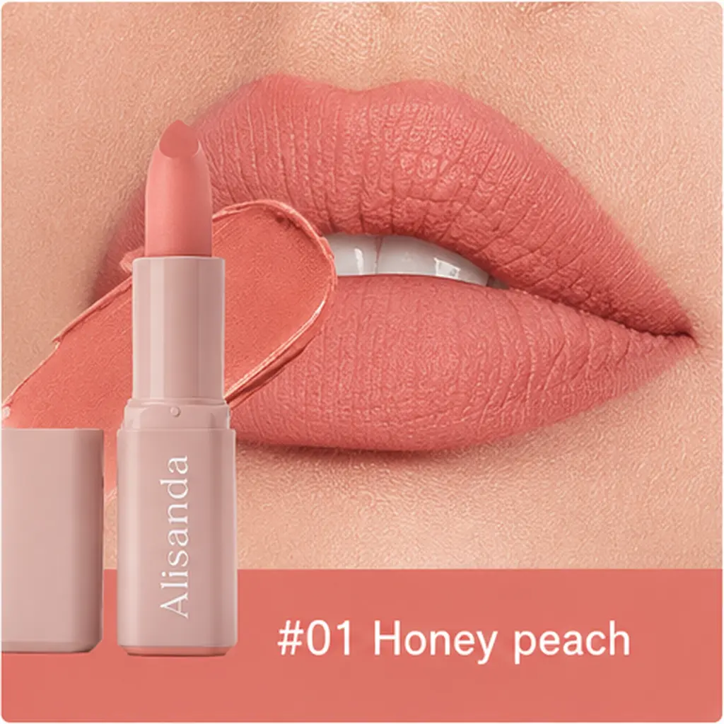 Alisanda Serum Lipstick – Satin & Matte Lip Color with Hyaluronic Acid, Oil-Blend Formula, 8H Moisture