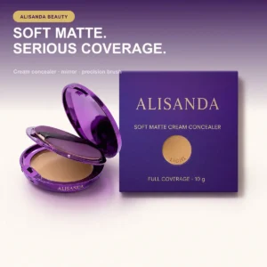 ALISANDA Soft Matte Cream Concealer — Full Coverage 3-in-1 Compact