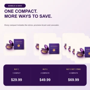 ALISANDA Soft Matte Cream Concealer — Full Coverage 3-in-1 Compact